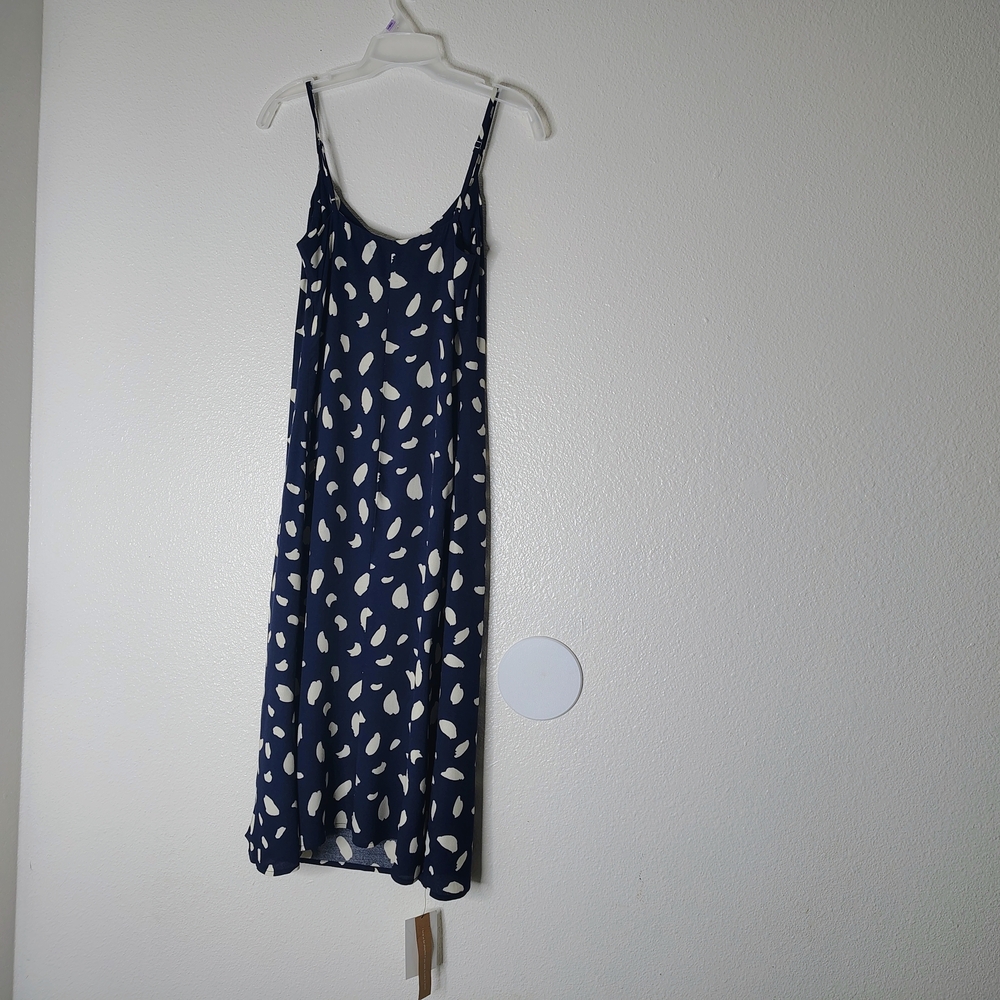 NWT Reformation Floral Maxi Dress Small Navy Pink Ruffle High Low READ Flaw - Picture 16 of 16
